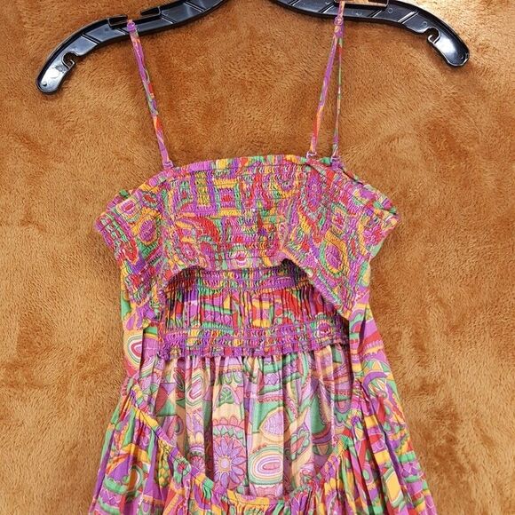 BA&SH Maxi Dress Womens Medium Pink Pullover Cut Out Smocked DALIA - Picture 8 of 11